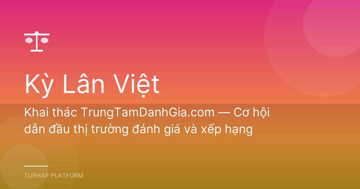 Khai thác TrungTamDanhGia.com — Cơ hội dẫn đầu thị trường đánh giá và xếp hạng