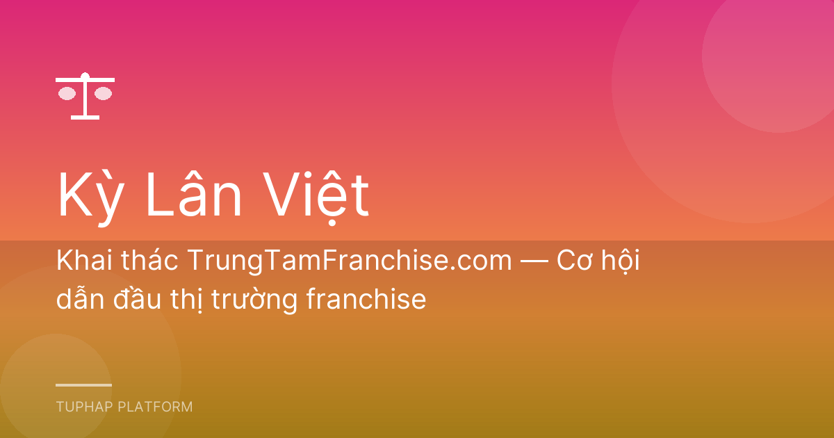Khai thác TrungTamFranchise.com — Cơ hội dẫn đầu thị trường franchise