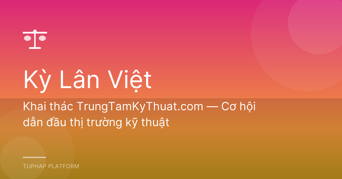 Khai thác TrungTamKyThuat.com — Cơ hội dẫn đầu thị trường kỹ thuật