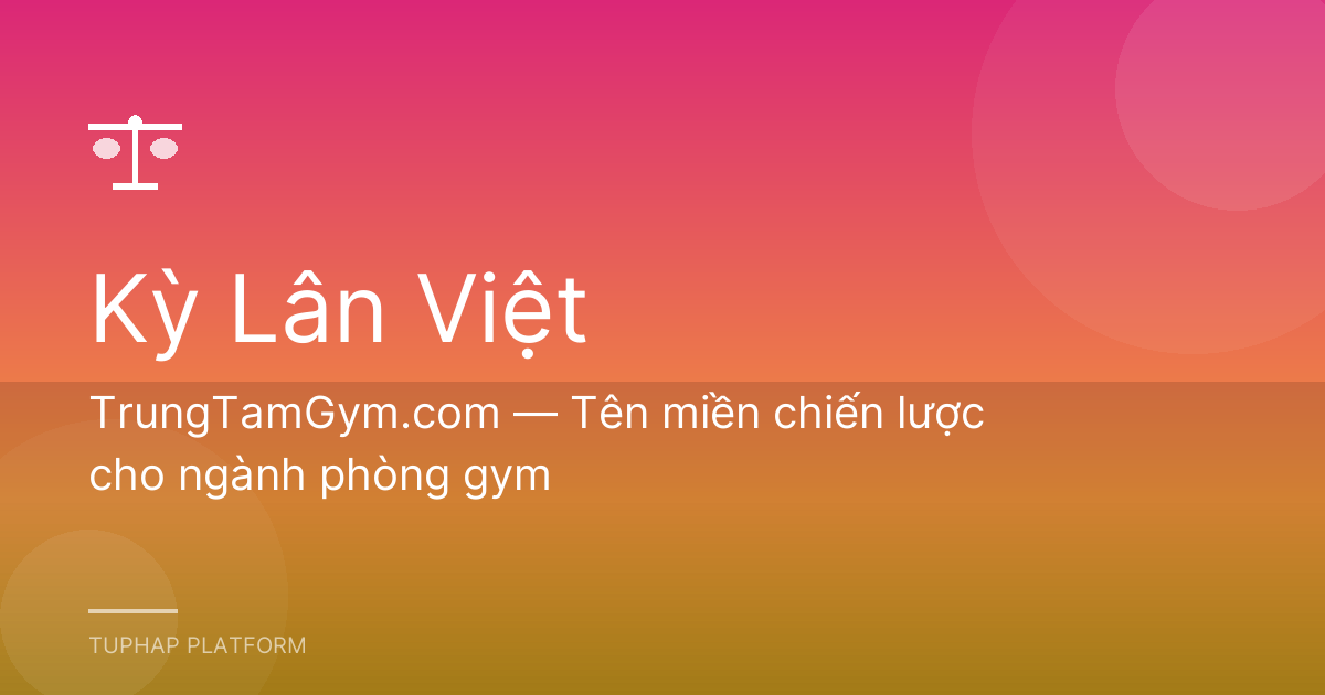 TrungTamGym.com — Tên miền chiến lược cho ngành phòng gym