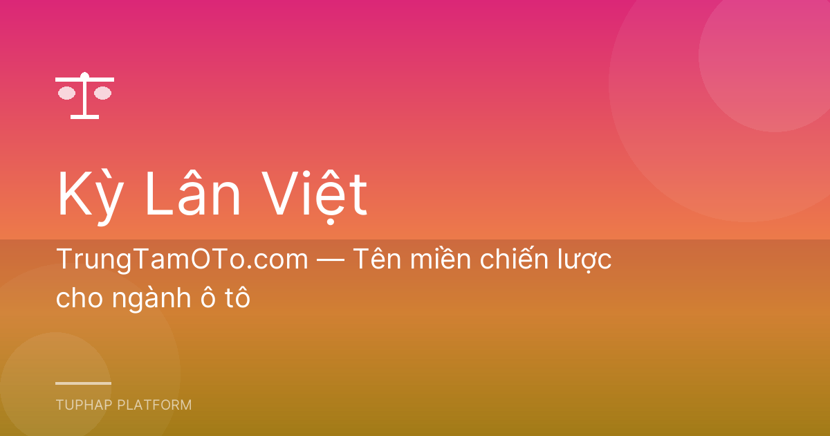 TrungTamOTo.com — Tên miền chiến lược cho ngành ô tô