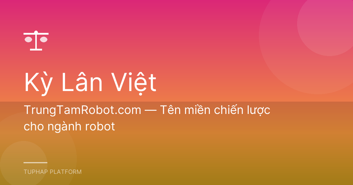 TrungTamRobot.com — Tên miền chiến lược cho ngành robot